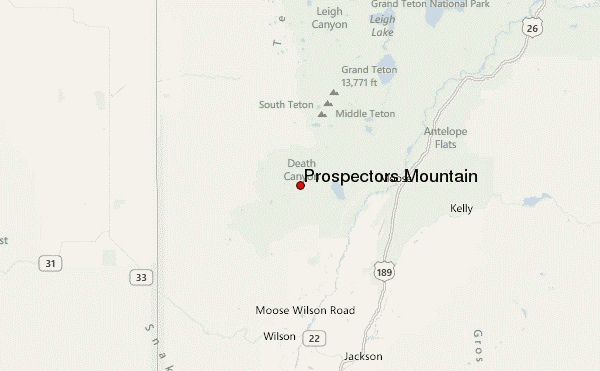 Prospectors Mountain Location Map
