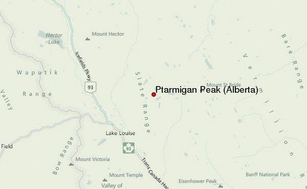 Ptarmigan Peak (Alberta) Location Map