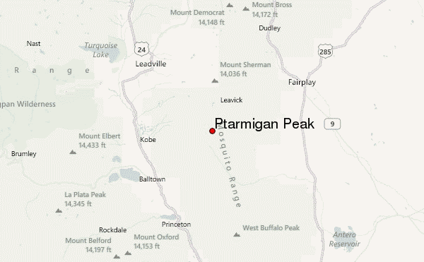Ptarmigan Peak Location Map
