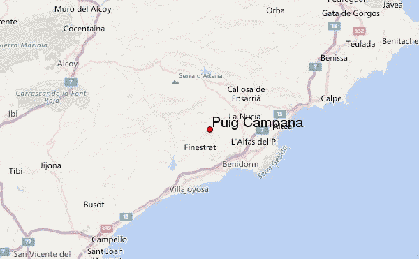 Puig Campana Location Map
