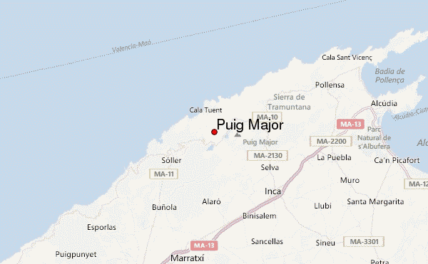 Puig Major Location Map