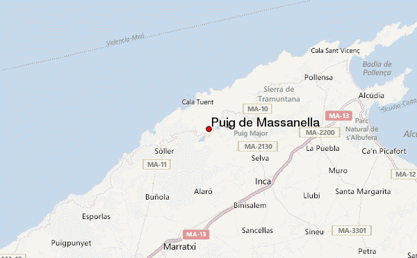 Puig de Massanella Location Map