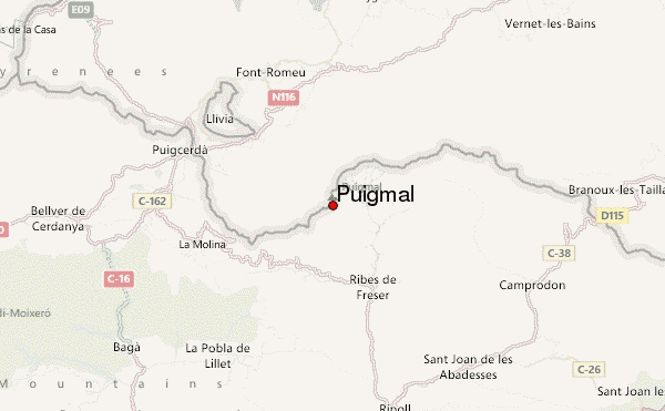 Puigmal Location Map