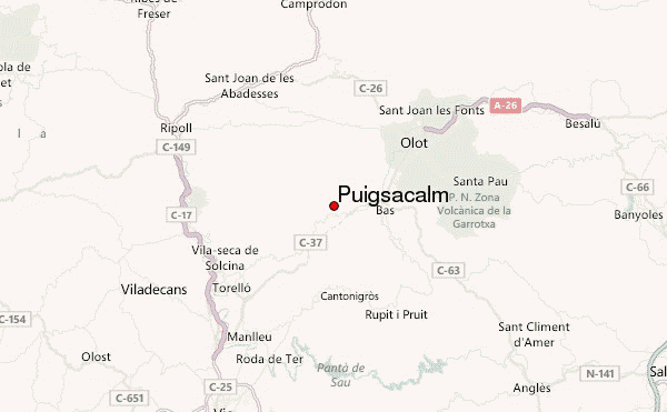 Puigsacalm Location Map