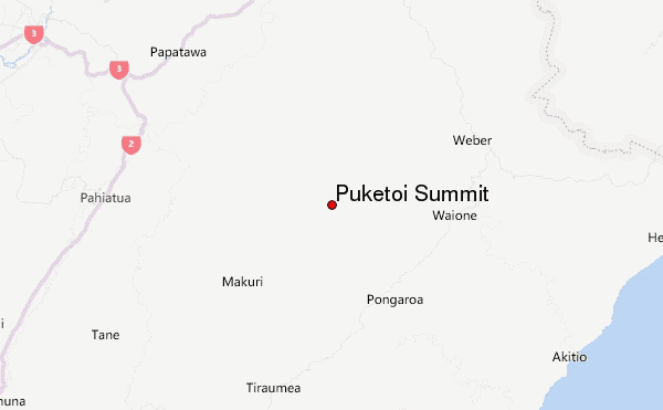 Puketoi Summit Location Map