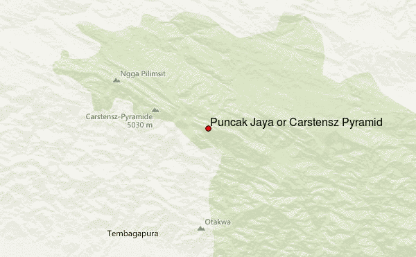 Puncak Jaya or Carstensz Pyramid Location Map