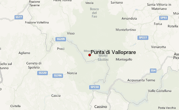 Punta di Valloprare Location Map