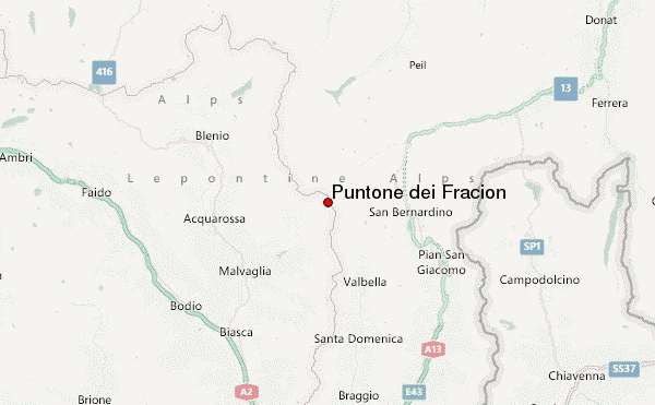 Puntone dei Fraciòn Location Map