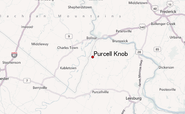 Purcell Knob Location Map