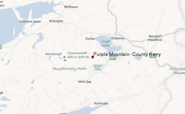 Purple Mountain, County Kerry Location Map
