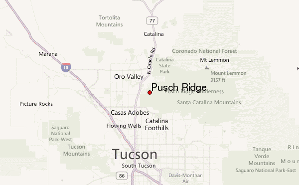 Pusch Ridge Location Map