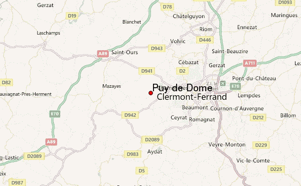 Puy de Dôme Location Map