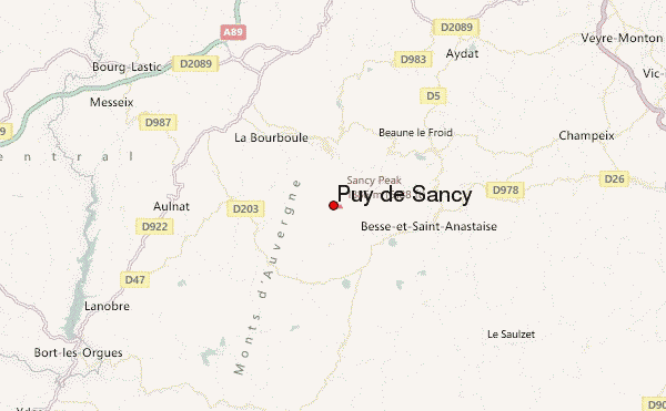 Puy de Sancy Location Map