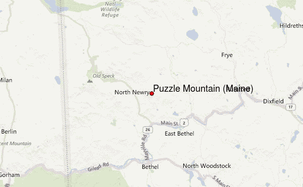 Puzzle Mountain (Maine) Location Map