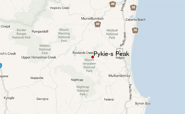 Pykie's Peak Location Map
