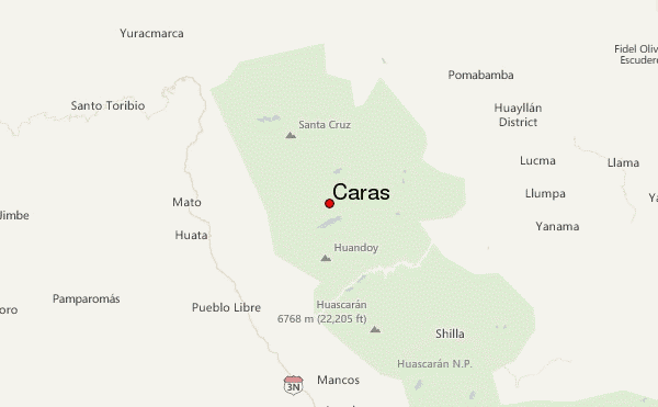 Carás Location Map