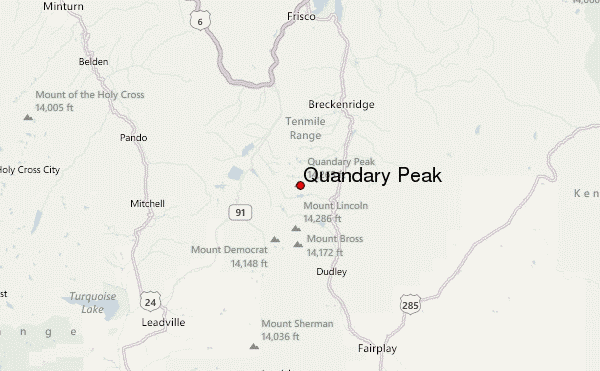 Quandary Peak Location Map