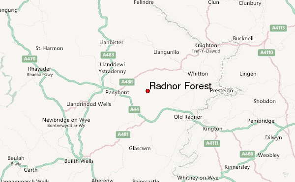 Radnor Forest Location Map