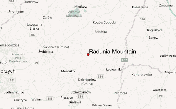 Radunia Mountain Location Map