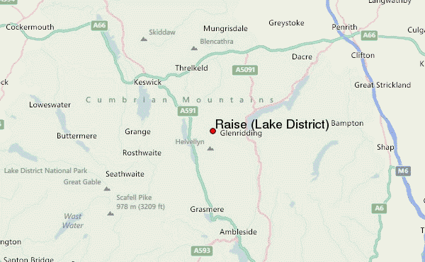 Raise (Lake District) Location Map