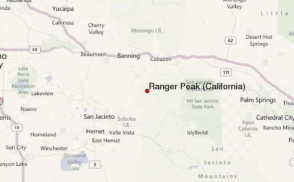 Ranger Peak (California) Location Map