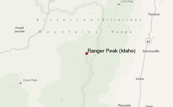 Ranger Peak (Idaho) Location Map