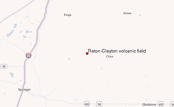 Raton-Clayton volcanic field Location Map