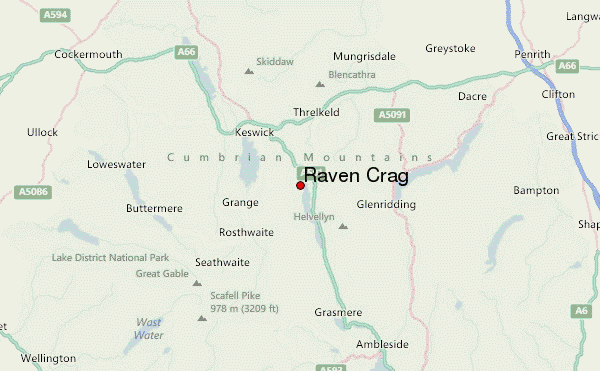 Raven Crag Location Map