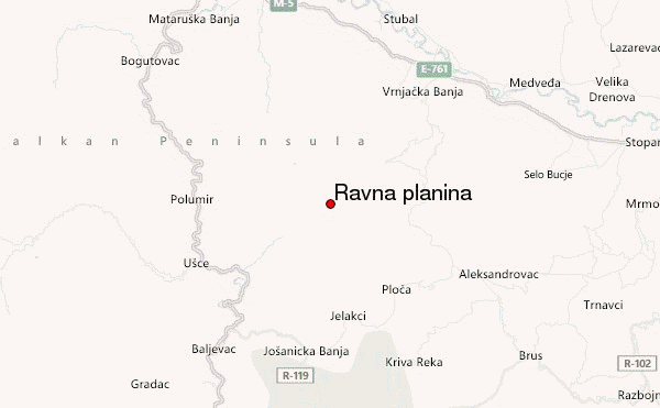 Ravna planina Location Map