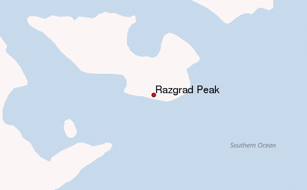 Razgrad Peak Location Map