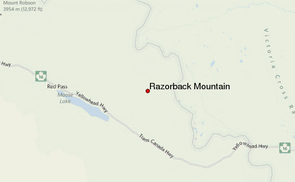 Razorback Mountain Location Map