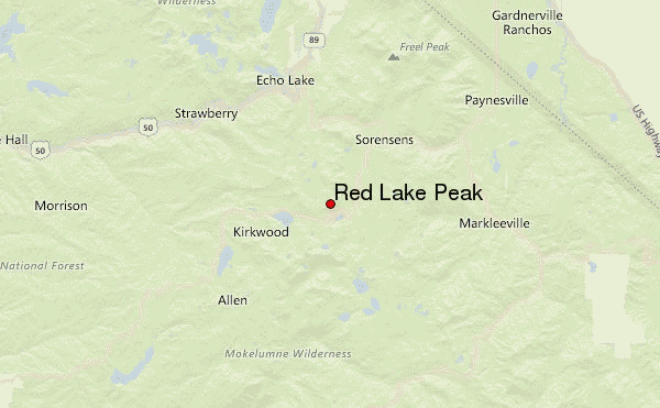 Red Lake Peak Location Map