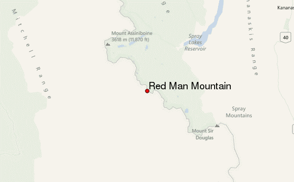 Red Man Mountain Location Map