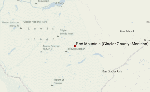 Red Mountain (Glacier County, Montana) Location Map