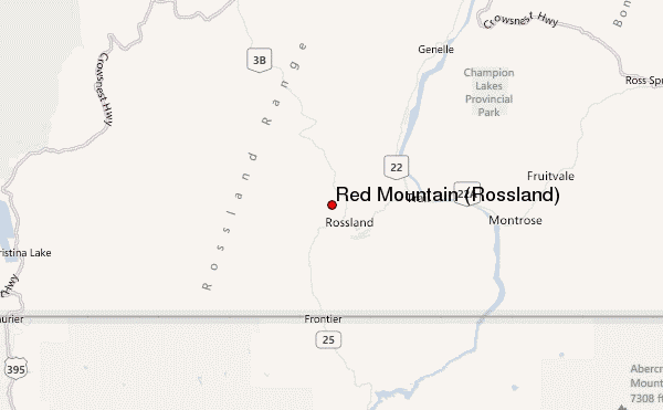 Red Mountain (Rossland) Location Map