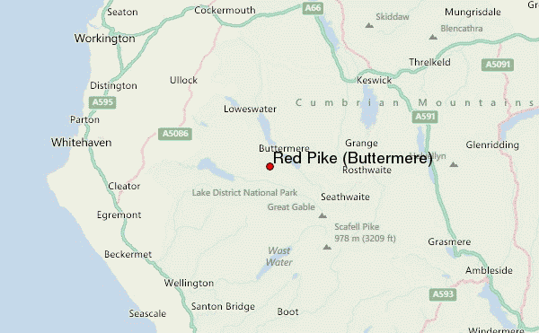 Red Pike (Buttermere) Location Map