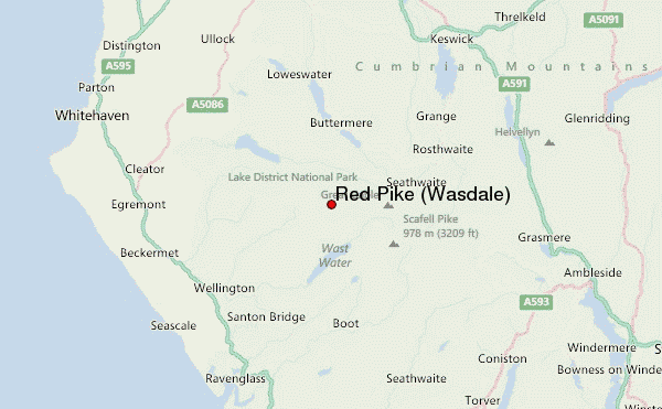 Red Pike (Wasdale) Location Map