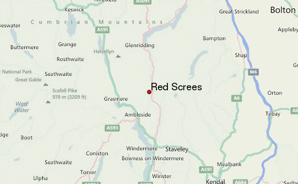 Red Screes Location Map