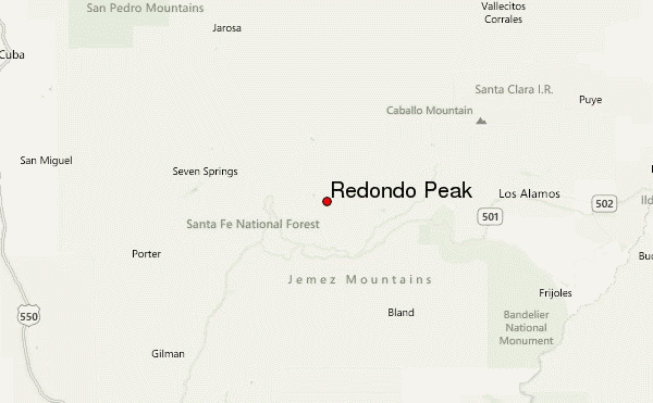 Redondo Peak Location Map