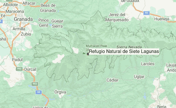 Refugio Natural de Siete Lagunas Location Map