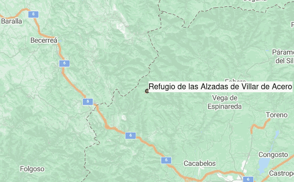 Refugio de las Alzadas de Villar de Acero Location Map
