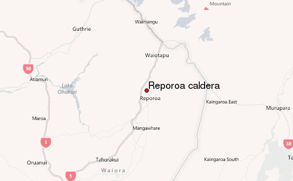 Reporoa caldera Location Map