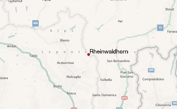 Rheinwaldhorn Location Map