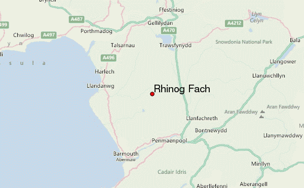 Rhinog Fach Location Map