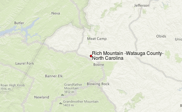 Rich Mountain (Watauga County, North Carolina) Location Map