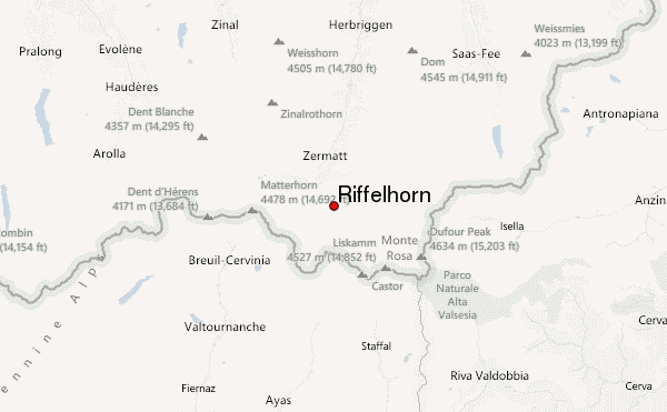 Riffelhorn Location Map