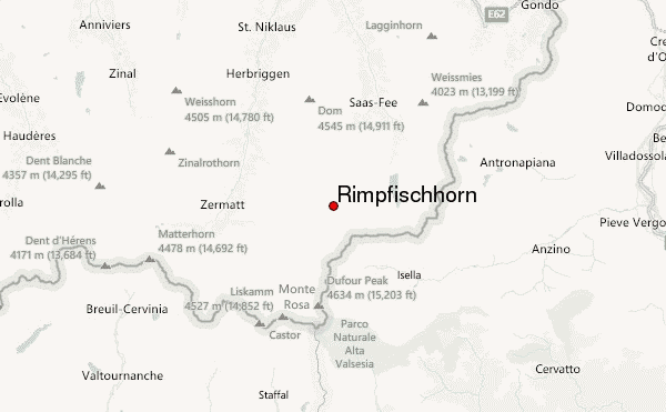 Rimpfischhorn Location Map