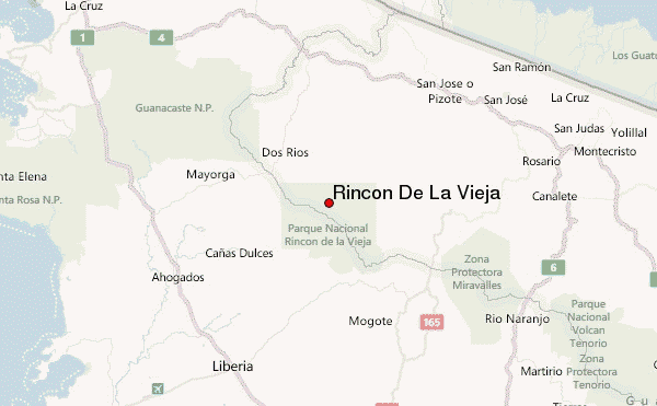 Rincon De La Vieja Location Map