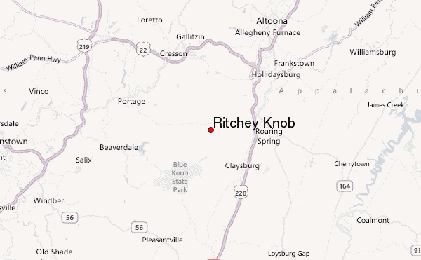 Ritchey Knob Location Map