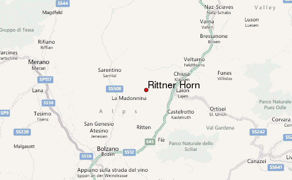 Rittner Horn Location Map